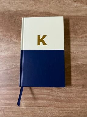 kate spade Navy and Cream Hardcover Notebook with Gold K